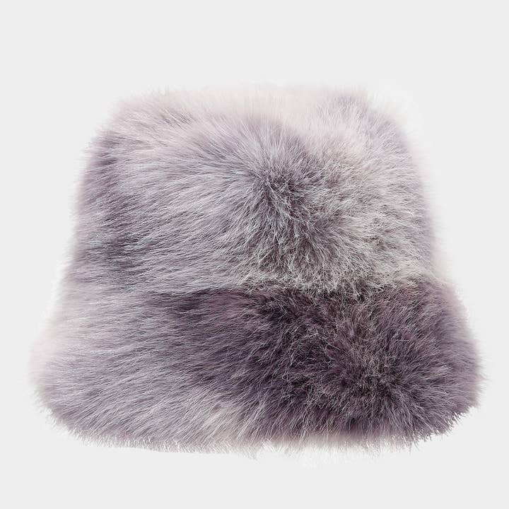 DOUBLJU - Wholesale Bucket Hat - Women's - COLOR GRADIENT TIE-DYE FAUX FUR FISHERMAN HAT_CWAH050546
