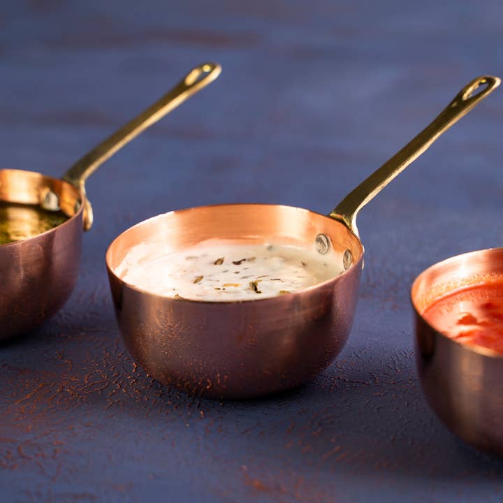 Olive Oil Anatolia - Wholesale Cooking pot - Set of 3 Handmade Hammered Solid Copper Melting Pots3