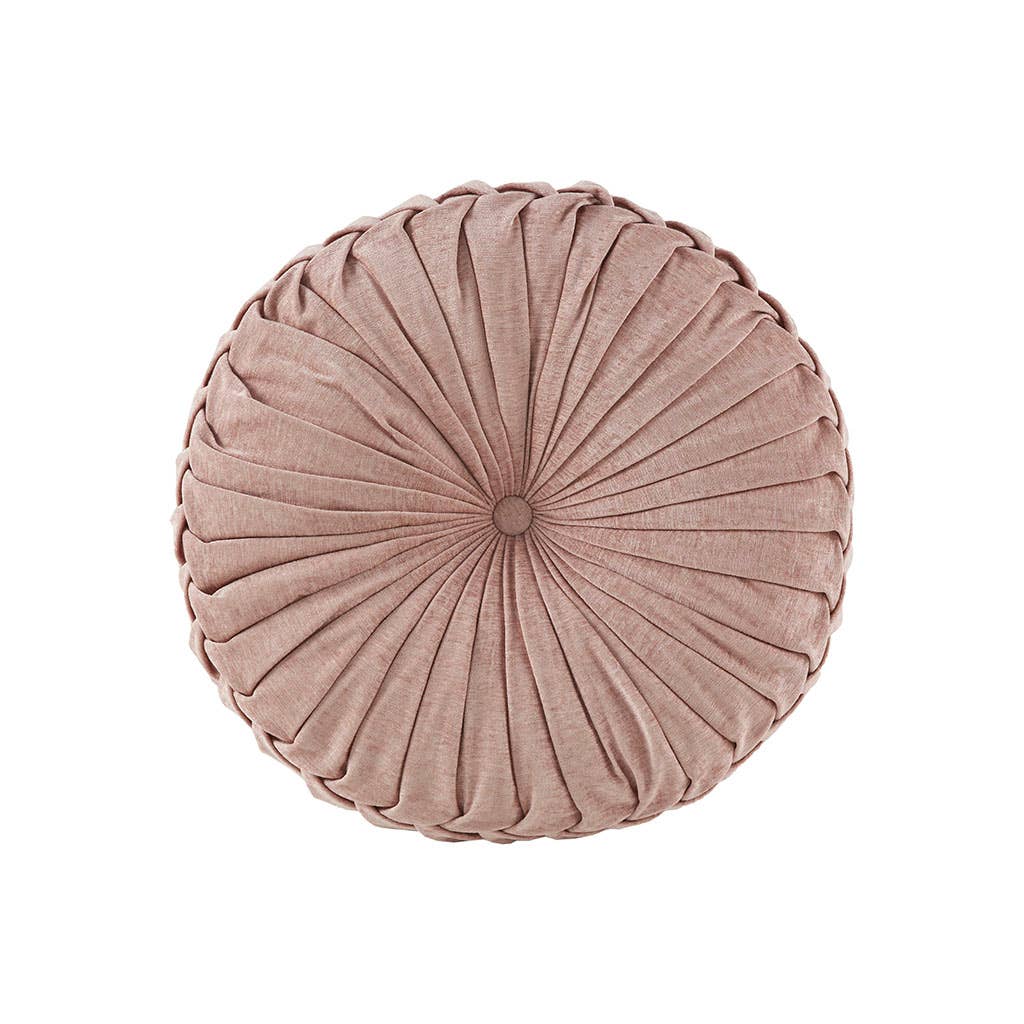 Olliix - Vente Coussin décoratif de sol - Coussin de sol rond plissé en polychenille10