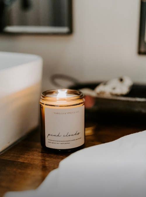 Vanilla and Spruce, LLC - Wholesale Jar/Filled Candle - 7 oz Candle - Pink Clouds2
