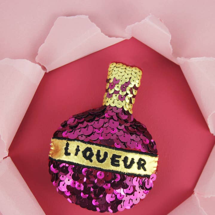 Lussuoso ornamento da appendere con paillettes a forma di liquore per la vendita all'ingrosso da parte di Kate Gwilliam