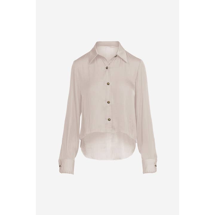 Naked Zebra - Wholesale Blouse - Women's - Blanket-stitch Cuff Button Up Cropped Blouse9