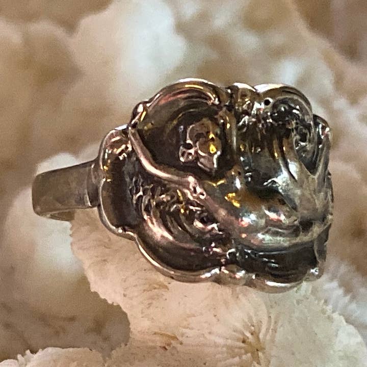 A-Lady in Wave Art Nouveau Sterling Silver Ring Kerr Repro for wholesale by Maggie McFarland Design-Lulu LaRock