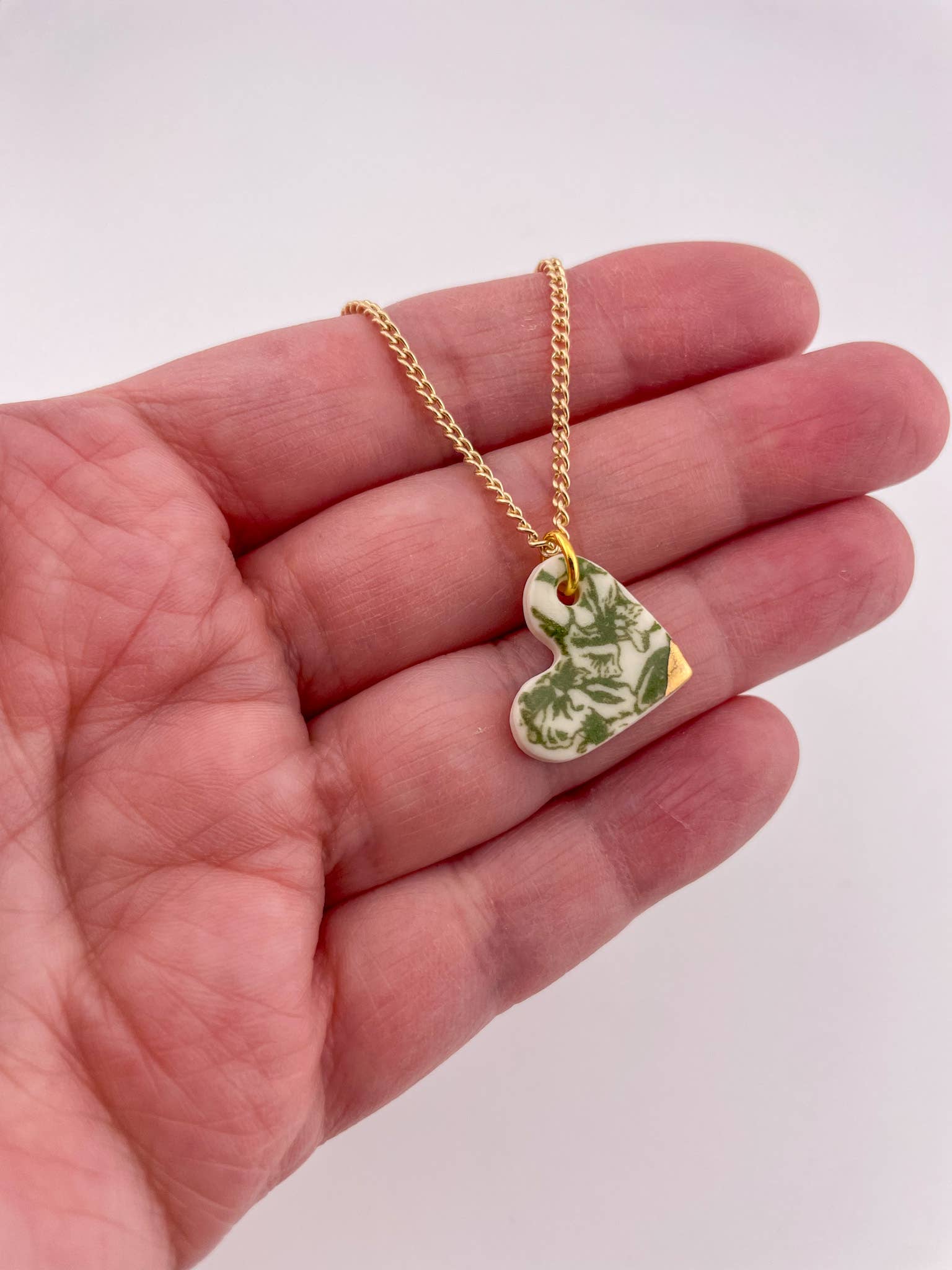 Clay Blanca - Wholesale Pendant/Charm Necklace - Green China Small Heart (side) Pendant necklace (Options)0
