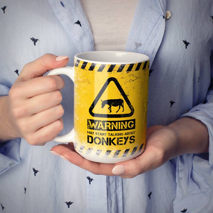 Mug Monster - Wholesale Coffee Mug - Donkey Mug - Warning May Start Talking About Donkeys10