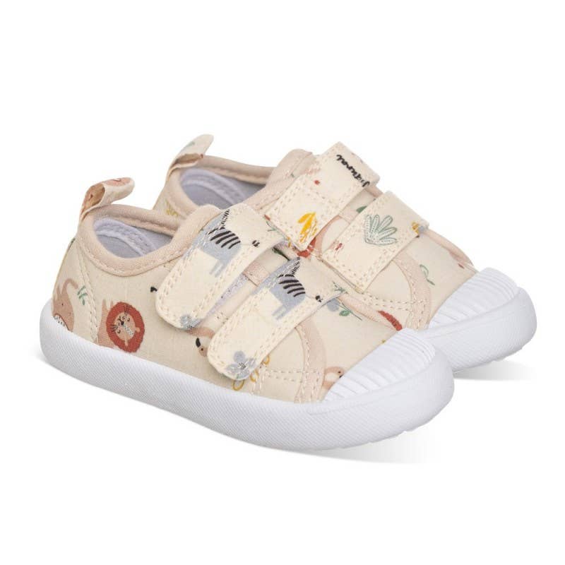 Chetto – wholesale Livsstilssneakers – Barn – Chetto barnskor i bomullscanvas med djungelmotiv, dubbel kardborre, gummitäckt tå och flexibel sula2