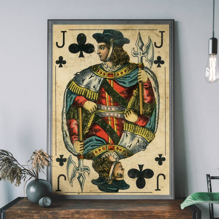 Impression de cartes à jouer vintage - Jack of Clubs pour la vente par Ink & Drop