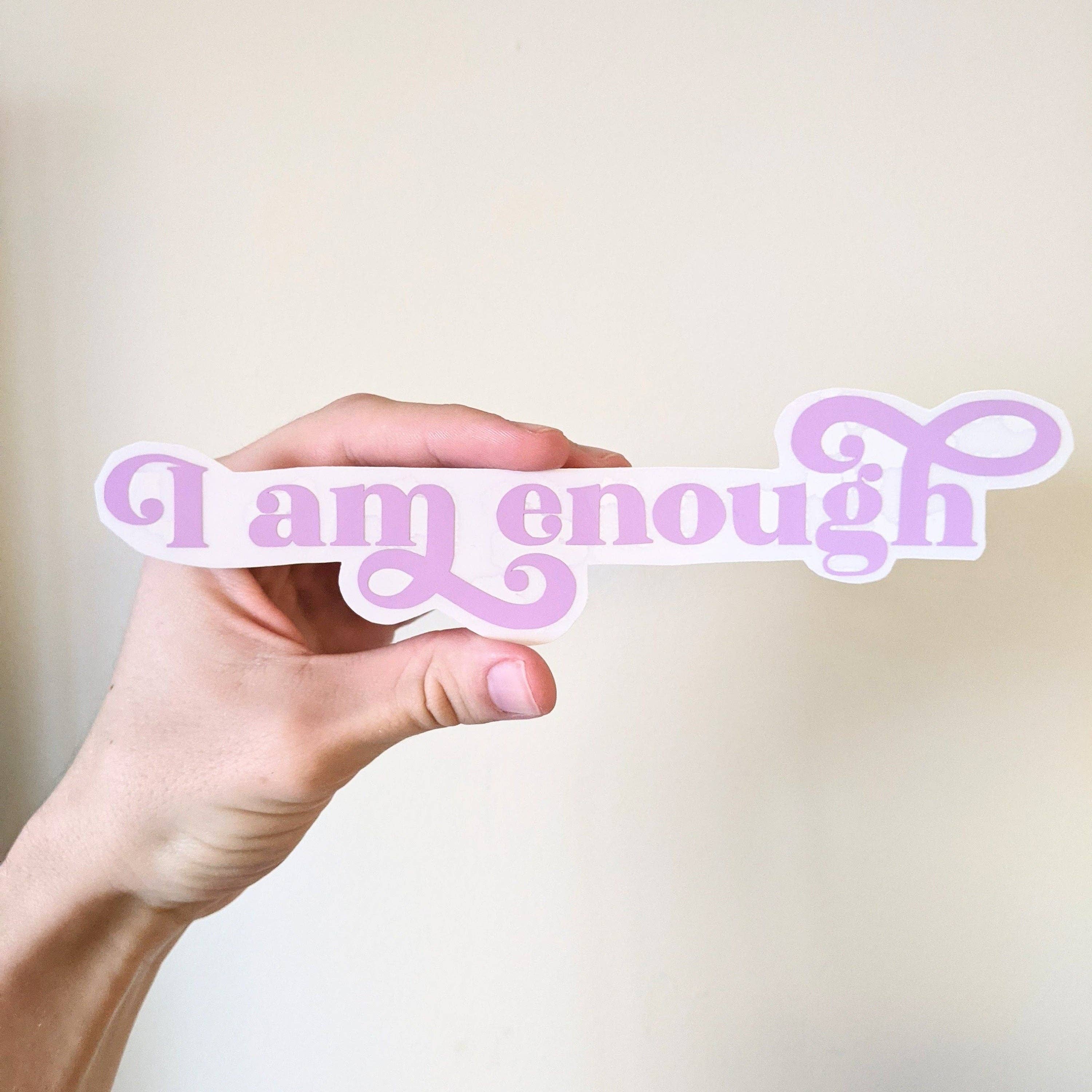 Prismatic Kitty – Engroshandel Vindues- og vægklistermærke – Jeg er nok spejlmærkat, Gælder med statisk klamring, Aftagelig, Lejervenlig, Gode vibes, Positive bekræftelser7