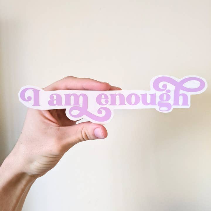 Prismatic Kitty – Engroshandel Vindues- og vægklistermærke – Jeg er nok spejlmærkat, Gælder med statisk klamring, Aftagelig, Lejervenlig, Gode vibes, Positive bekræftelser7