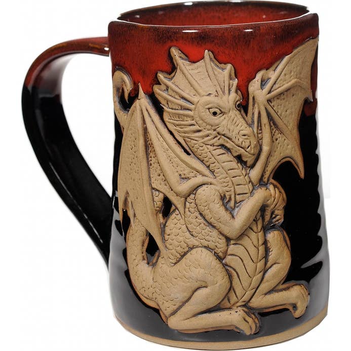 Always Azul Pottery - Wholesale Beer Glass/Mug - 3-D Fantasy Dragon 24 Oz. Tankard (made to order)2