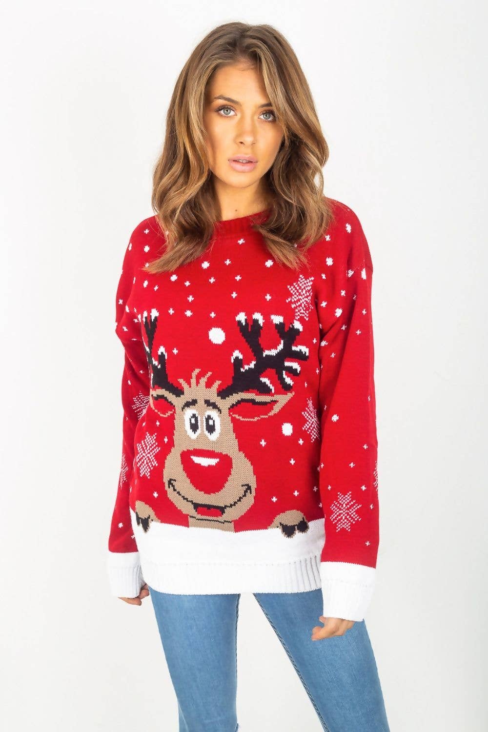 justyouroutfit - Wholesale Knit Sweater - Women's - Reindeer Christmas Jumper3