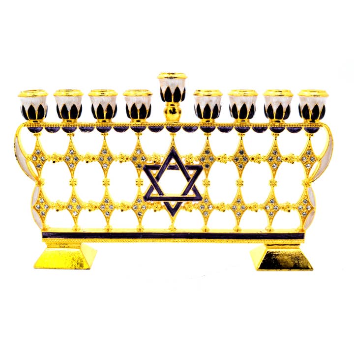 Ciel Collectables - Wholesale Menorah - Decorative Menorah with Star of David made with Enamel