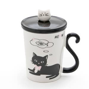MUG – BLACK CAT DREAMING OF FISH for wholesale by Fuji Merchandise Corporation
