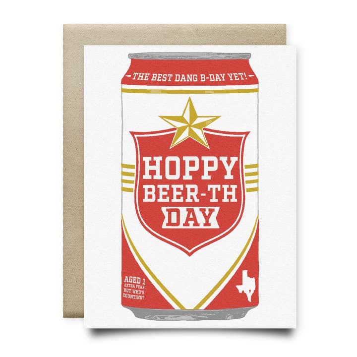 Hoppy Birthday Lone Star Beer Card for wholesale by Anvil Cards