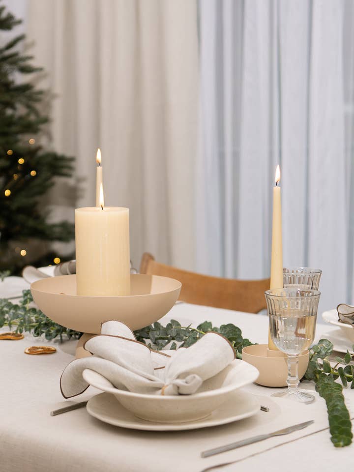 Beige Chambray Linen Tablecloth for wholesale by Sauths