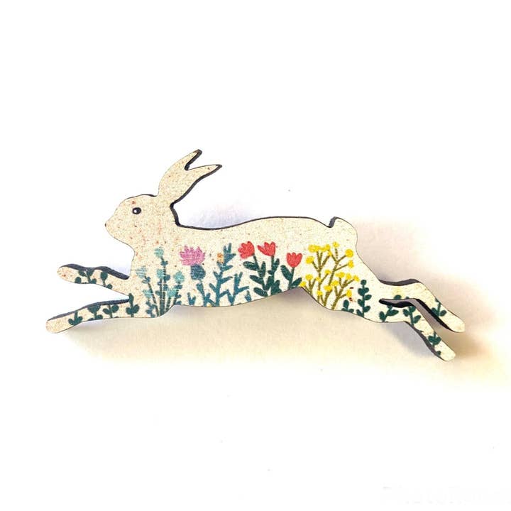 Bunny pin, Vermont Made, Easter Gift for wholesale by Leopard Frog