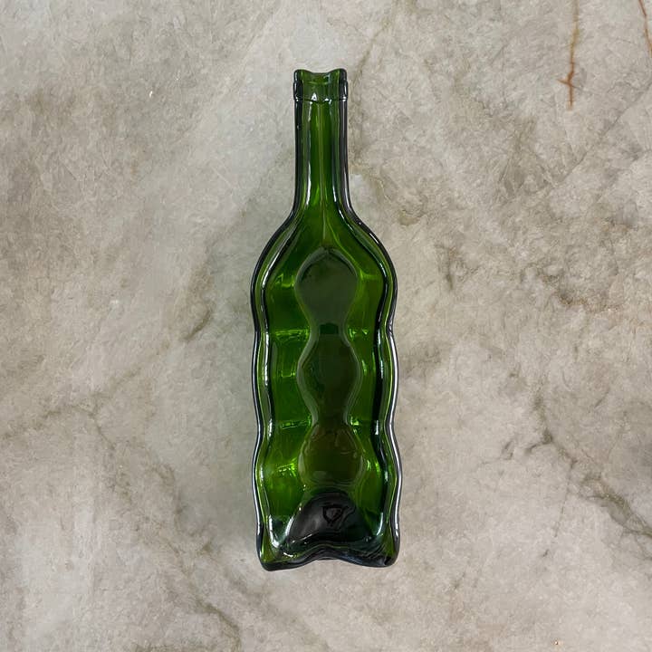 Rescued Whines - Wholesale Candle Holder - Slumped wine bottle candle holder.