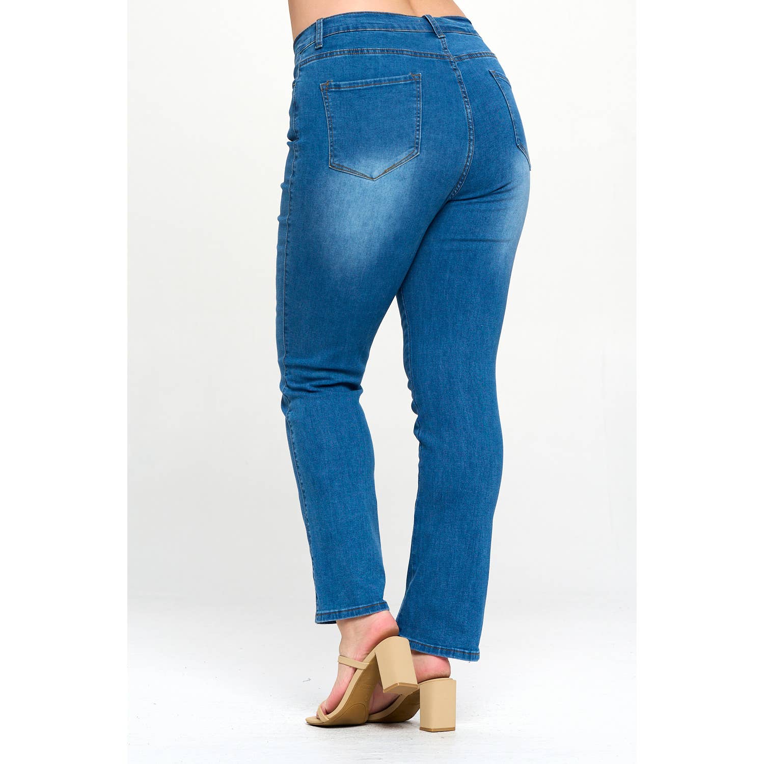 Blue Turtle - Vendita all'ingrosso Jeans - Donna - Jeans Plus Size Kimberly a Vita Alta Blu Medio3