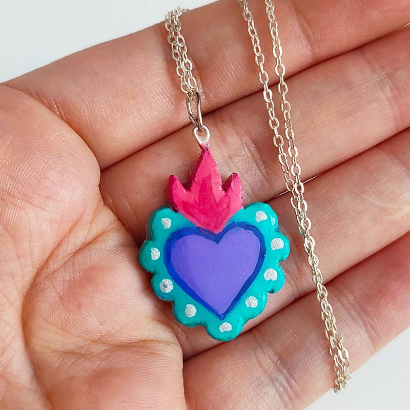 Chunchitos - Wholesale Pendant/Charm Necklace - Mexican heart pendant, Mexican milagrito, handmade jewelry2