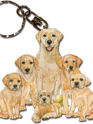 Labrador Gelb Keychain aus Holz für den Großhandel von Pipsqueak Productions