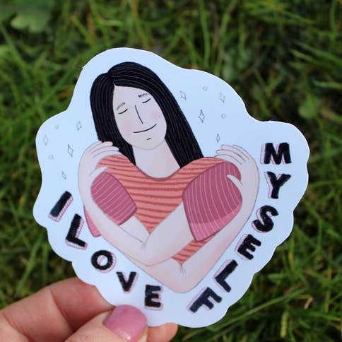 Jag älskar mig själv klistermärke, Självvård klistermärke, laptop dekaler för wholesale av Bartista