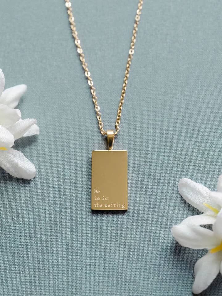 Necklace: 18kt Gold He is in the waiting for wholesale by Jenessa Wait