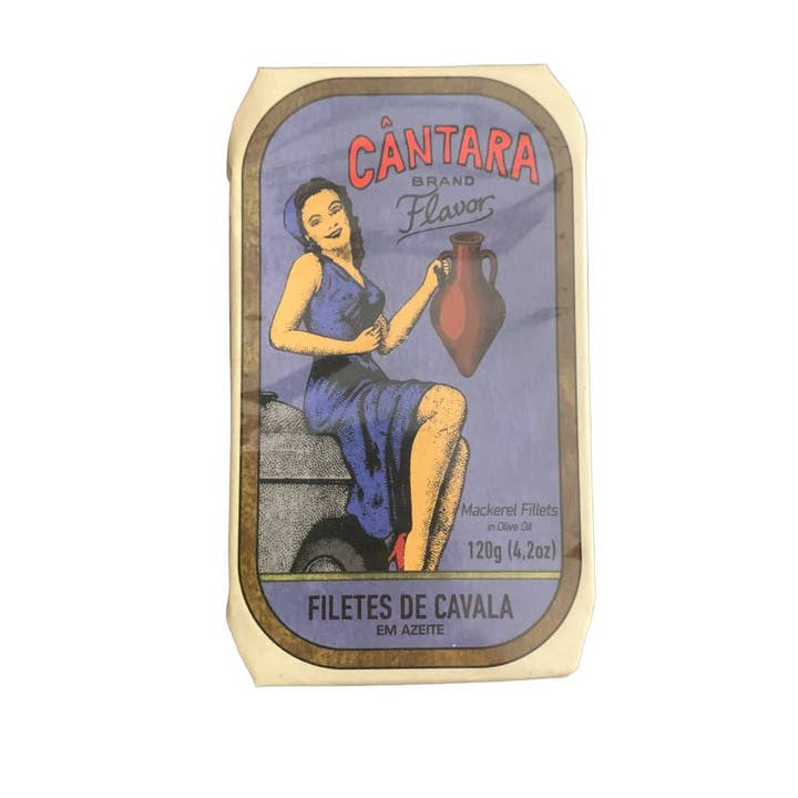 Tin Can Fish ( BELA, Cantara, Mar, Porthos, Varina ) - Wholesale Tinned Fish - Cantara Brand Mackerel Fillets in Olive Oil - 6 Pack