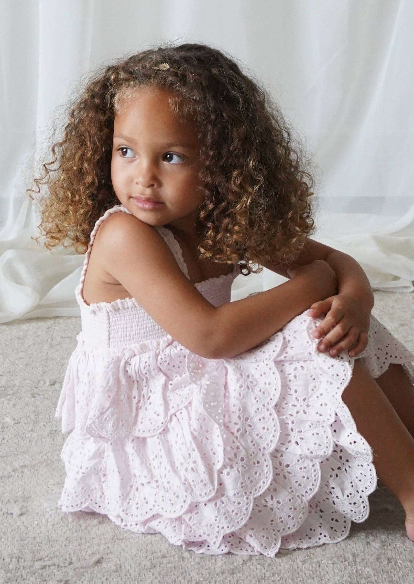 Lepela - Wholesale Dress - Kids - Amélie | Muslin Cotton Anglaise Dress | Seashell8