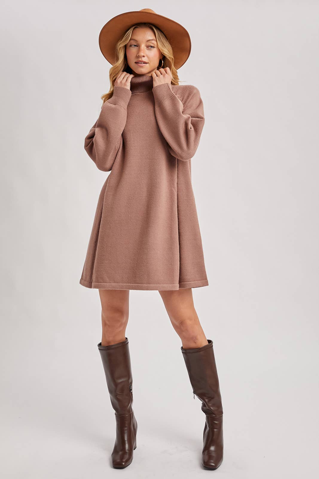 Bluivy – Großhandel Kleid – Damen – Pulloverkleid mit Rollkragen18