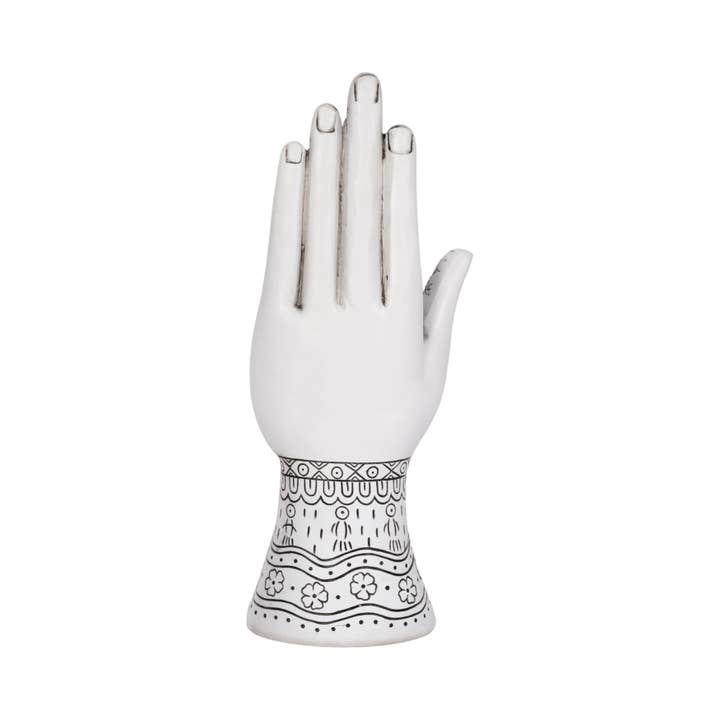 Sagebrook Home - Wholesale Decorative Tabletop Object - Sculpture - White Resin Symbolic Eye Tattoo Hand, 10 in.6