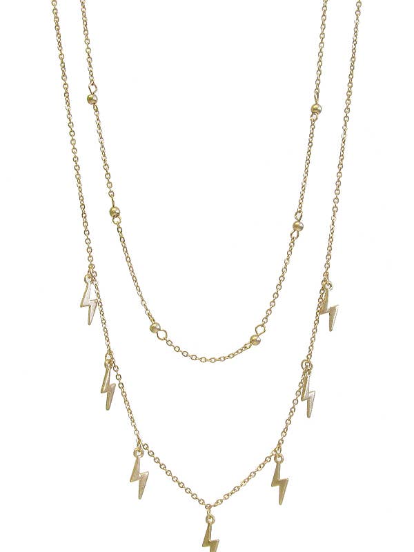 ( G723 ) DOUBLE LAYER MUTI THUNDER CHARM NECKLACE for wholesale by Jewelry Max