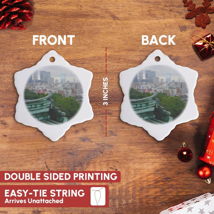 3dRose - Wholesale Ornament - 3dRose, Nogoya Castle Overlooking Japan, Ornament2