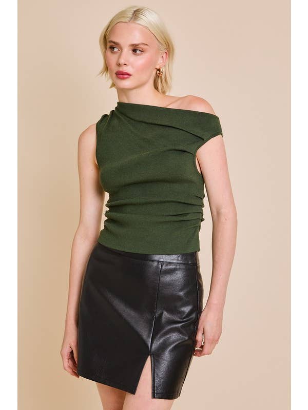 LE LIS - Wholesale Knit Top - Women's - ASYMMETRICAL NECK SWEATER TOP51