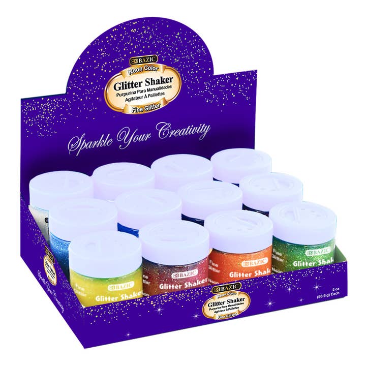 Luna Office Supply - Everyday Essential - Wholesale Body Glitter/Shimmer - 2 oz Neon Color Glitter Shaker2