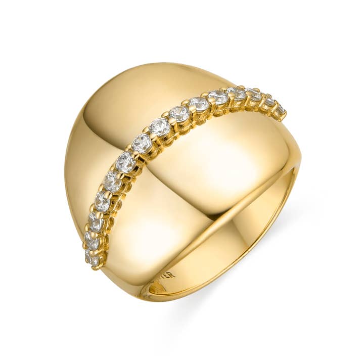 Anillo Luxenter de Plata de Ley 925 y Circonita Brillante acabado oro amarillo de 18k - Idel para venta al por mayor de Luxenter