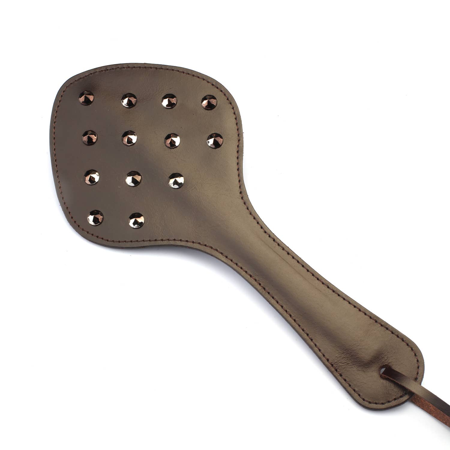 Liebe Seele - Venta al por mayor Juguetes eróticos - Paleta de cuero marrón de lujo con remaches marrones1