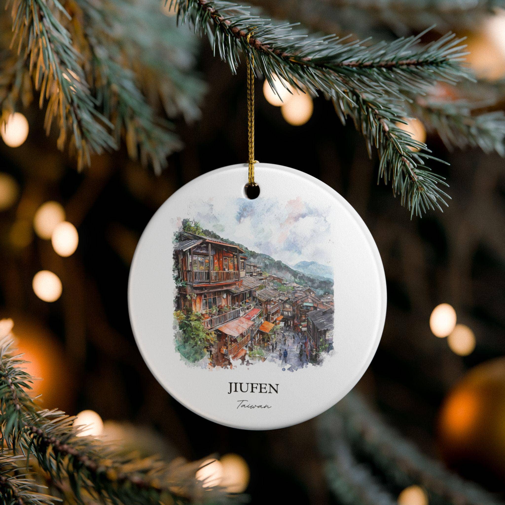 Premium Travel Art - Wholesale Ornament - Jiufen Taiwan Ornament: Unique Jiufen Souvenir, Jiufen Xmas Decor, and Authentic Jiufen Taiwan Gift0