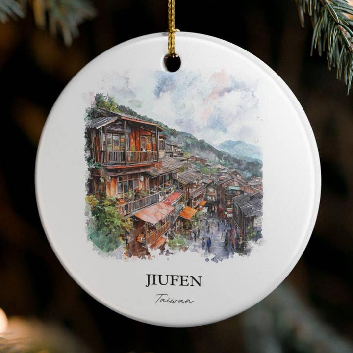 Premium Travel Art - Wholesale Ornament - Jiufen Taiwan Ornament: Unique Jiufen Souvenir, Jiufen Xmas Decor, and Authentic Jiufen Taiwan Gift0