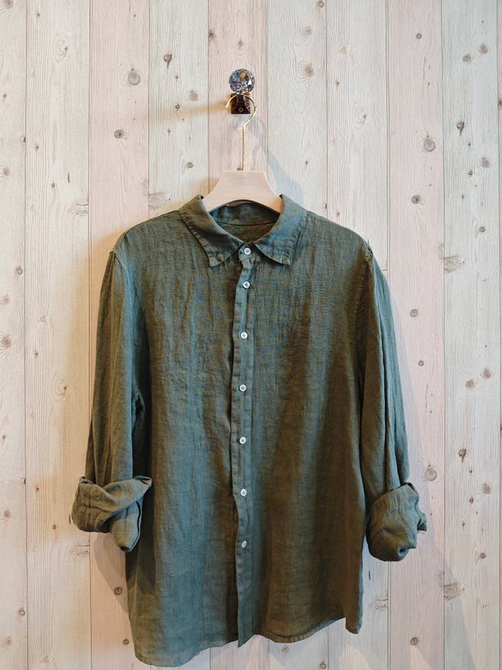Linen & More - Wholesale Button Down Shirt - Men's - REF 219597 PLUS SIZE MEN'S SHIRT 100% LINEN