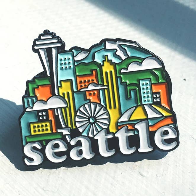 Seattle 1.25" Soft Enamel Lapel Pin for wholesale by NateDuval.com