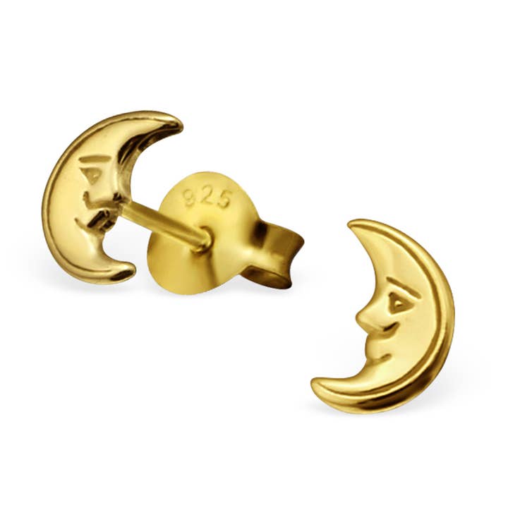 ørestikker moon 925 sølv forgyldt for engroshandel hos Janusch