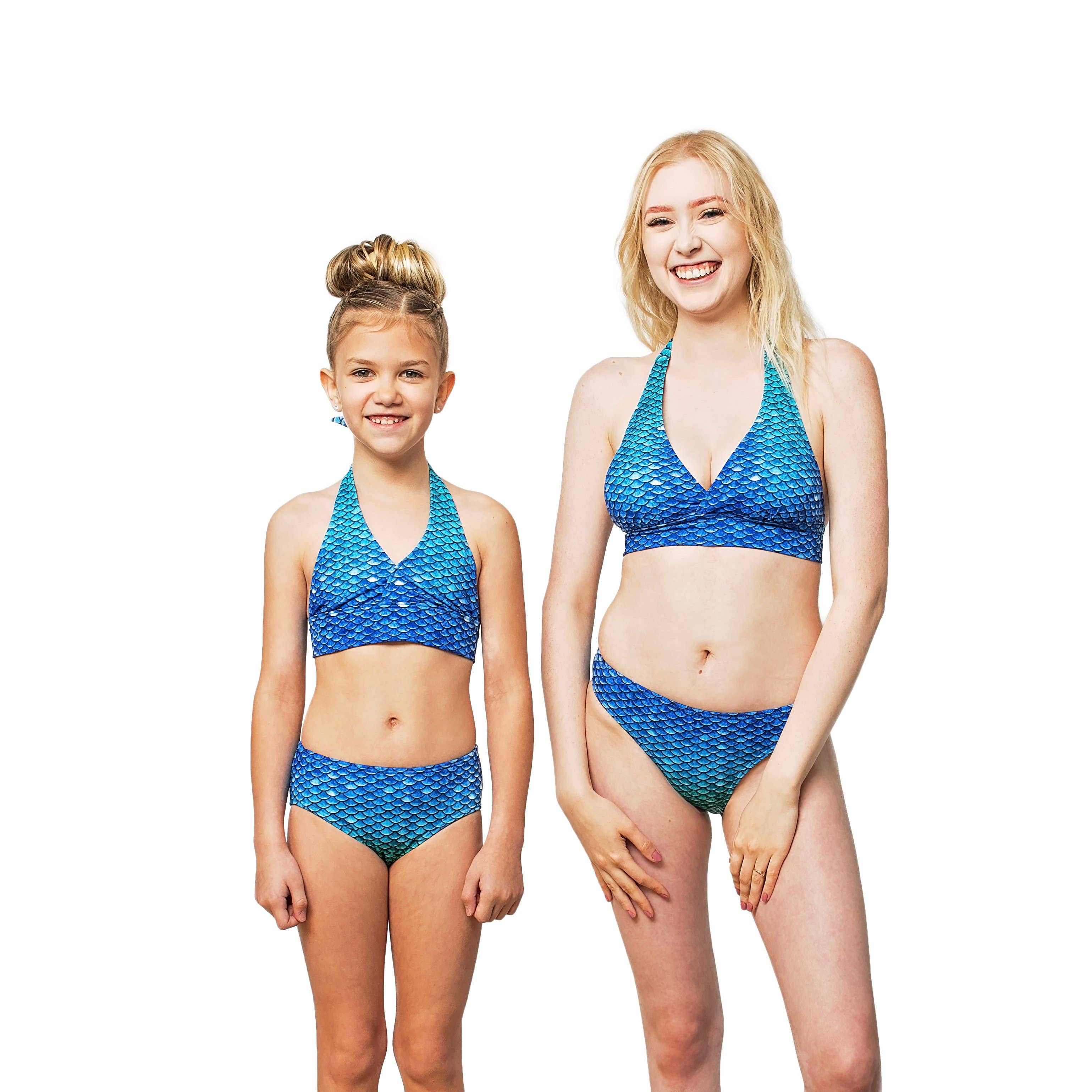 Sun Tail Mermaid - Wholesale Two Piece Swimsuit - Women's - Blue Lagoon Mermaid Swimsuit for kids, toddlers, girls, teens, and women1