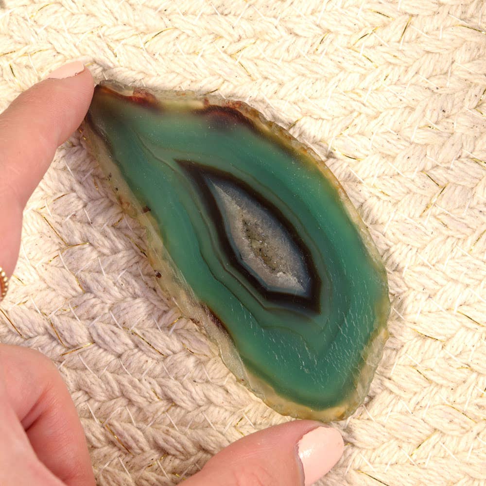 Natures Artifacts Inc – Pedra/cristal espiritual por atacado – Fatia de Ágate Verde (Pequeno)2