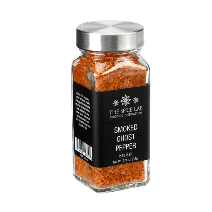 THE SPICE LAB - Wholesale Salt - Smoked Ghost Pepper Salt - Case of 6 - 3.3 oz French Jars