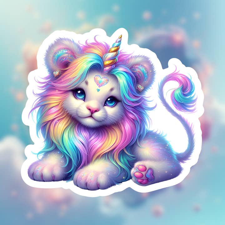 Rainbow Lion Roar Sticker for wholesale by KC & Bloom
