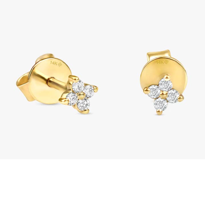 14k Diamond Stud Earrings in Solid Gold , Gift for her for wholesale by OISHI DIAMONDS