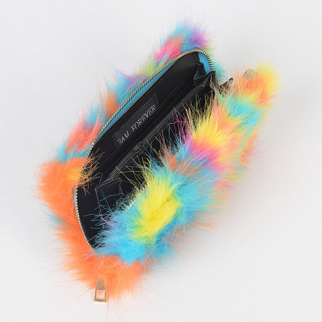 Multicolor Faux Fur Wallet for wholesale on Faire2
