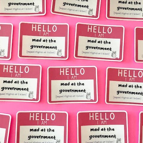 Unruly Wit - Wholesale Sticker - Hello, I Am Mad at the Government 3" Vinyl Sticker2