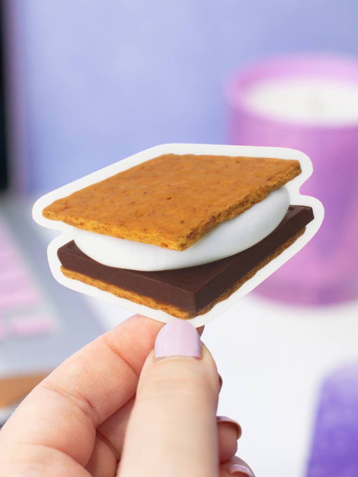 Smores Clear Vinyl Sticker for wholesale by Kate & Kris