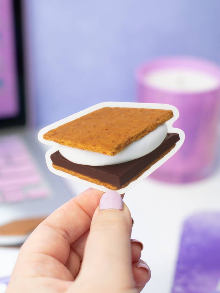 Smores Clear Vinyl Sticker for wholesale by Kate & Kris